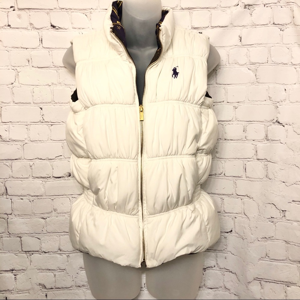GIRLS RALPH LAUREN POLO REVERSIBLE PUFFER VEST LG